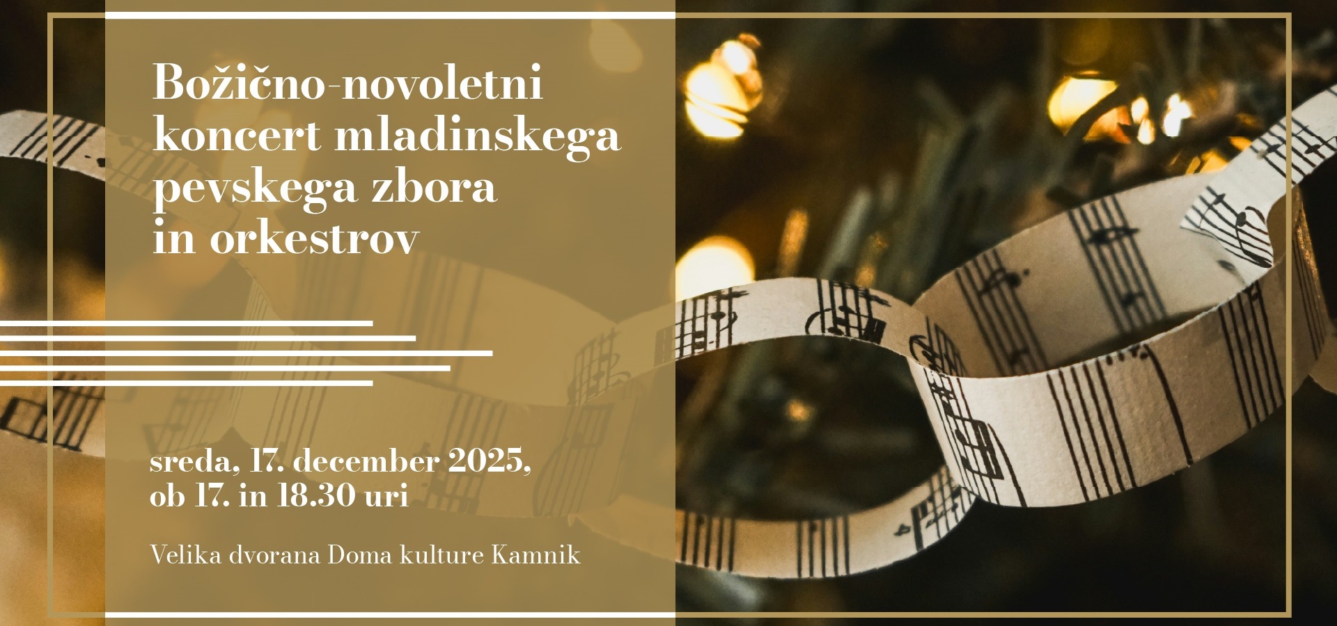 Božično-novoletni koncert mladinskega pevskega zbora in orkestrov