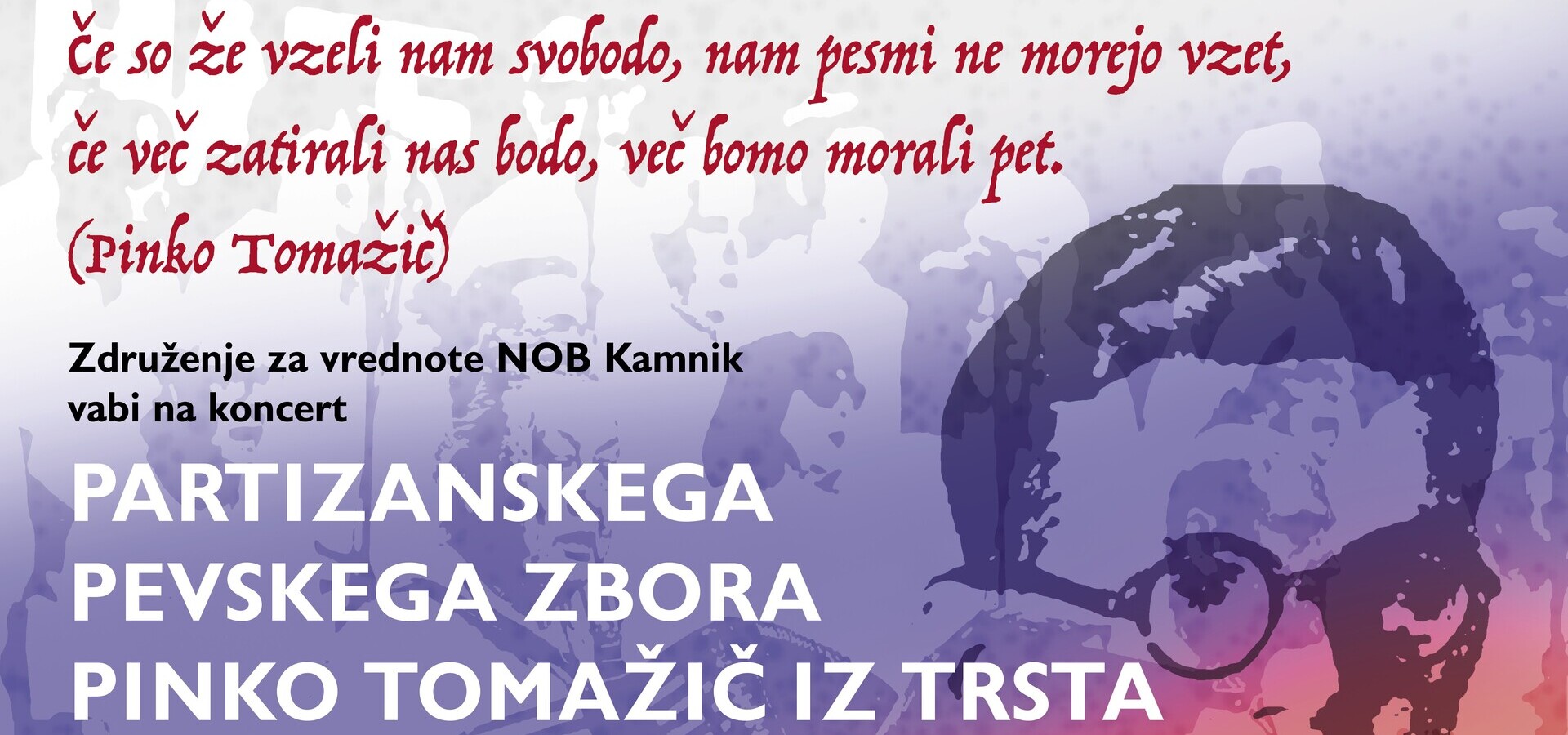 Koncert partizanskega pevskega zbora Pinko Tomažič iz Trsta