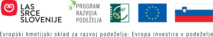 Logotipi - Evropski kmetijski sklad za razvoj podeželja: Evropa investira v podeželje, LAS Srce Slovenije